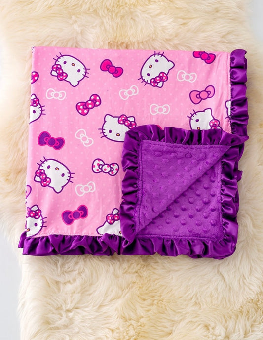 Kitty Purple Handmade Blanket